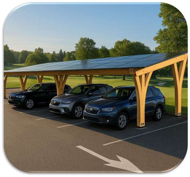 Timber-Based Solar PV Carports - Pure Energy - energising businesses to be more sustainable Timber-Based Solar PV Carports